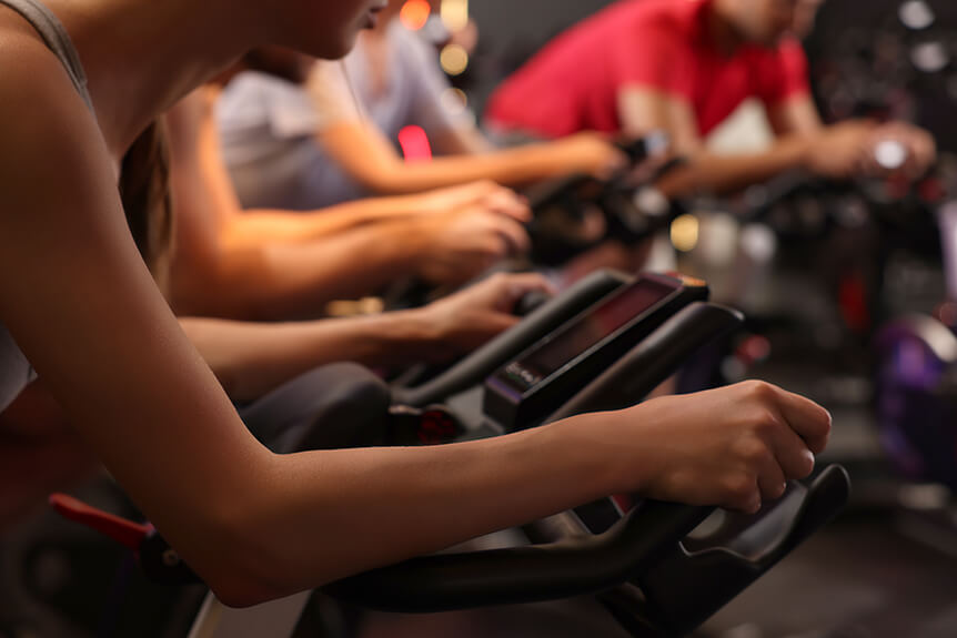 Indoor cycling class